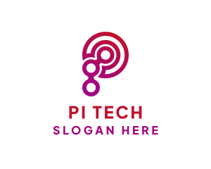 Letter P Tech Software logo design