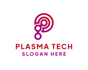 Letter P Tech Software logo design