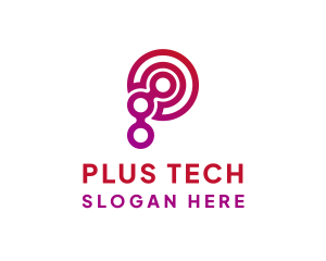 Letter P Tech Software logo design