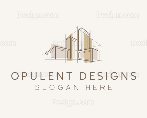 Building Architecture Blueprint Logo