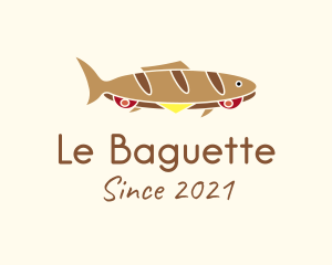Baguette Fish Sandwich  logo design