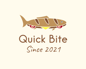 Baguette Fish Sandwich  logo design