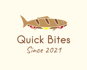 Baguette Fish Sandwich  logo design