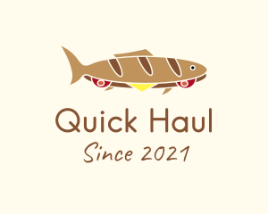 Baguette Fish Sandwich  logo design