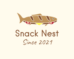 Baguette Fish Sandwich  logo design