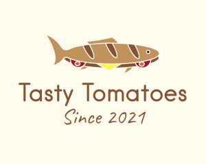 Baguette Fish Sandwich  logo design