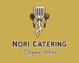 Spatula Man Diner  logo design