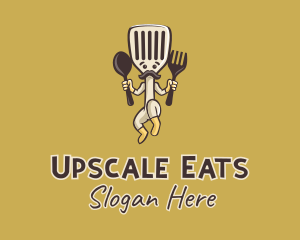 Spatula Man Diner  logo design