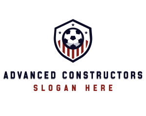 Soccer Ball Shield logo design