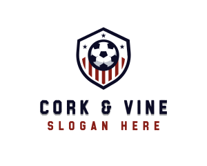 Soccer Ball Shield logo design