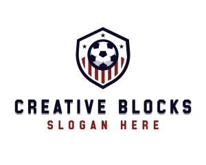 Soccer Ball Shield logo design