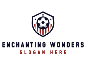 Soccer Ball Shield logo design