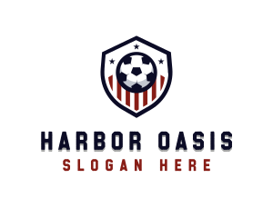 Soccer Ball Shield logo design