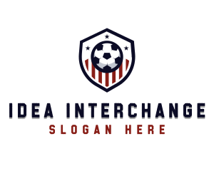 Soccer Ball Shield logo design