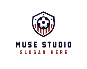 Soccer Ball Shield logo design