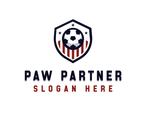 Soccer Ball Shield logo design