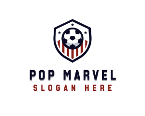 Soccer Ball Shield logo design