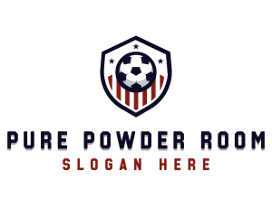 Soccer Ball Shield logo design