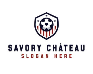 Soccer Ball Shield logo design