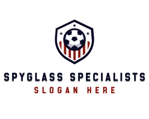 Soccer Ball Shield logo design