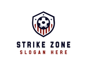 Soccer Ball Shield logo design