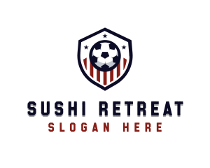 Soccer Ball Shield logo design