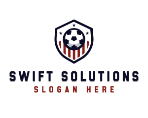 Soccer Ball Shield logo design