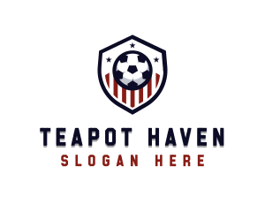 Soccer Ball Shield logo design