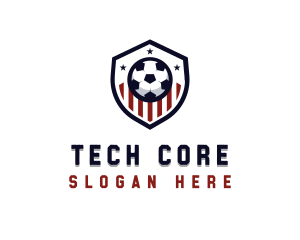 Soccer Ball Shield logo design