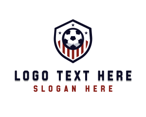Shield - Soccer Ball Shield logo design