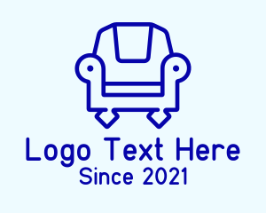 Blue Armchair Outline logo