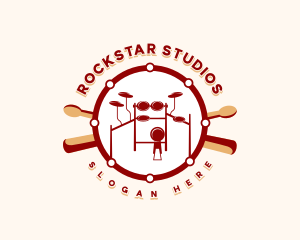 Rockstar Musical Drum logo design