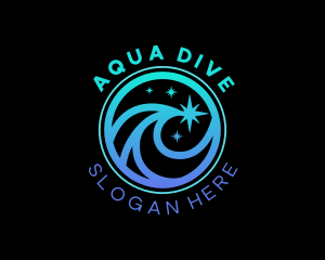 Sea Wave Star logo design