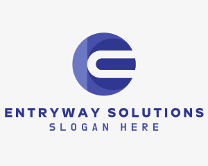 Software Telecom Letter E logo design