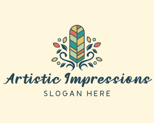 Creative Bohemian Feather logo design