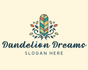 Creative Bohemian Feather logo design