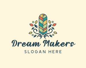 Creative Bohemian Feather logo design