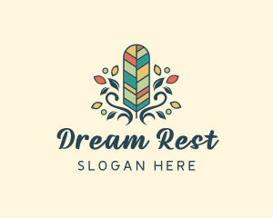 Creative Bohemian Feather logo design