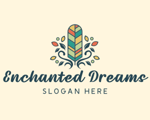 Creative Bohemian Feather logo design