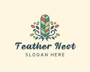 Creative Bohemian Feather logo design