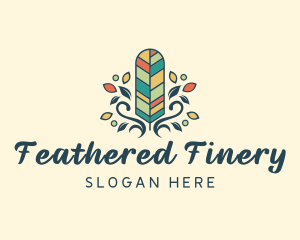 Creative Bohemian Feather logo design