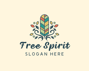 Creative Bohemian Feather logo