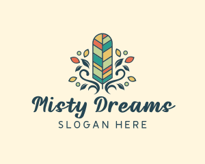 Creative Bohemian Feather logo design