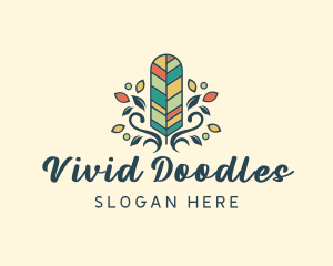 Creative Bohemian Feather logo design