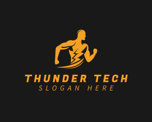 Thunder Bolt Man logo design