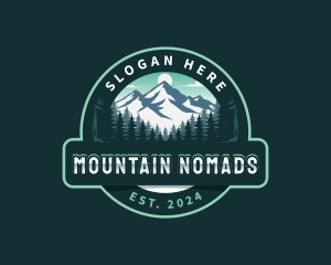 Forest Mountain Trees logo design