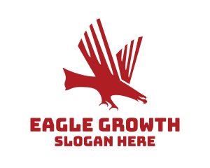 Red Charging Eagle logo design