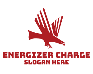 Red Charging Eagle logo design