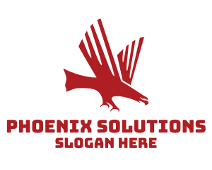 Red Charging Eagle logo design