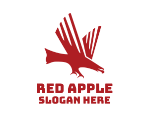 Red Charging Eagle logo design